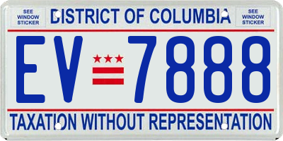 DC license plate EV7888