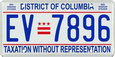 DC license plate EV7896