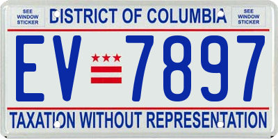 DC license plate EV7897