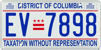 DC license plate EV7898