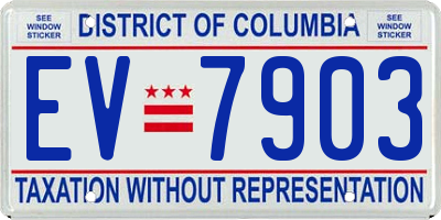 DC license plate EV7903