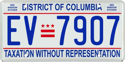 DC license plate EV7907