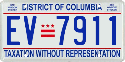 DC license plate EV7911
