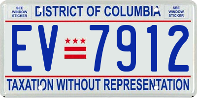 DC license plate EV7912