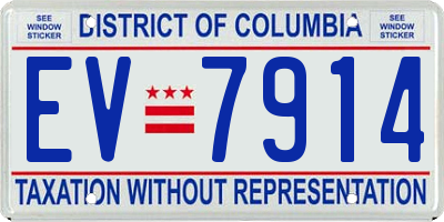 DC license plate EV7914