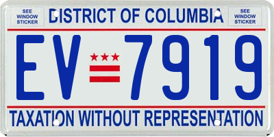 DC license plate EV7919