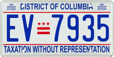 DC license plate EV7935
