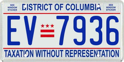 DC license plate EV7936