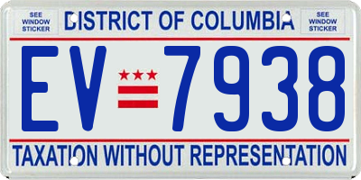DC license plate EV7938