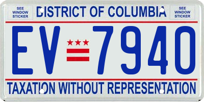 DC license plate EV7940
