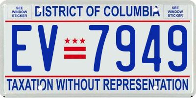 DC license plate EV7949