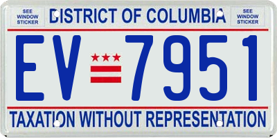 DC license plate EV7951