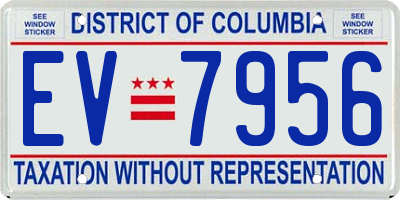 DC license plate EV7956