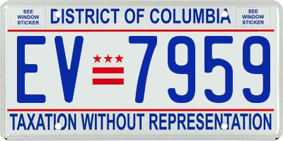 DC license plate EV7959