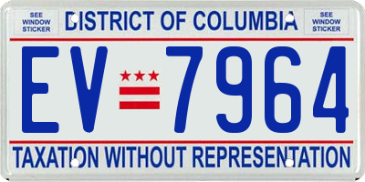 DC license plate EV7964