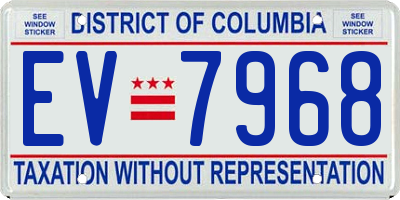 DC license plate EV7968