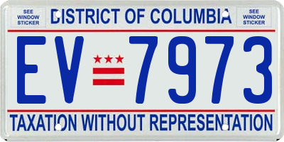 DC license plate EV7973