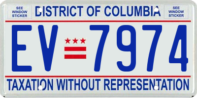 DC license plate EV7974