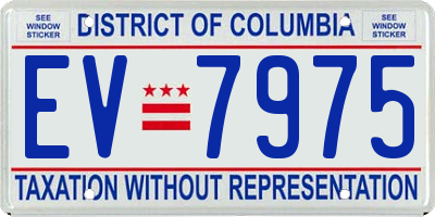 DC license plate EV7975