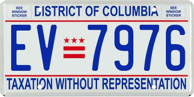 DC license plate EV7976