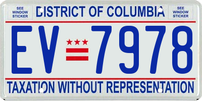DC license plate EV7978