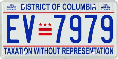 DC license plate EV7979