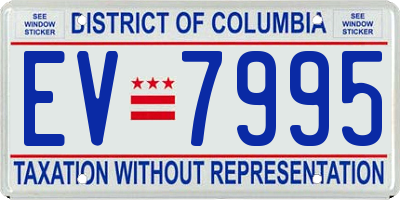 DC license plate EV7995