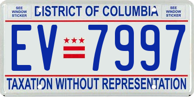 DC license plate EV7997