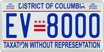 DC license plate EV8000