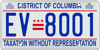DC license plate EV8001
