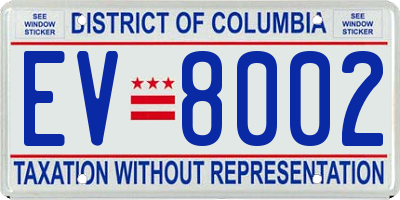 DC license plate EV8002