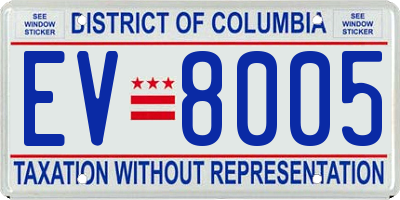 DC license plate EV8005