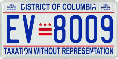 DC license plate EV8009
