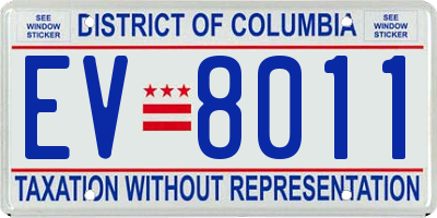DC license plate EV8011