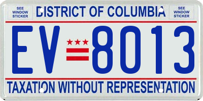 DC license plate EV8013