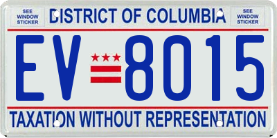 DC license plate EV8015