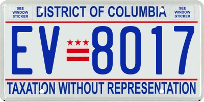 DC license plate EV8017