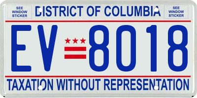 DC license plate EV8018