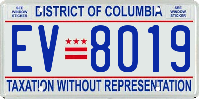 DC license plate EV8019