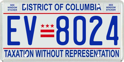 DC license plate EV8024
