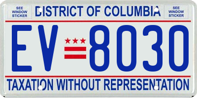 DC license plate EV8030