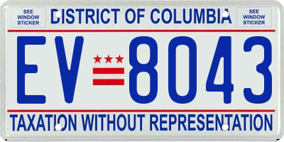 DC license plate EV8043