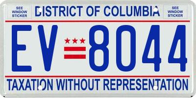 DC license plate EV8044