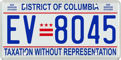 DC license plate EV8045