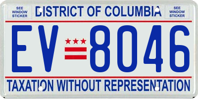 DC license plate EV8046