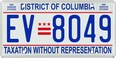 DC license plate EV8049