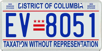 DC license plate EV8051