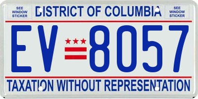 DC license plate EV8057