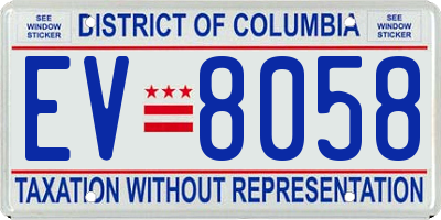 DC license plate EV8058