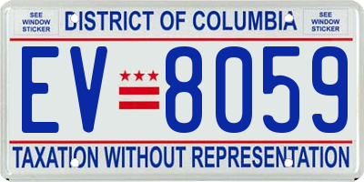 DC license plate EV8059